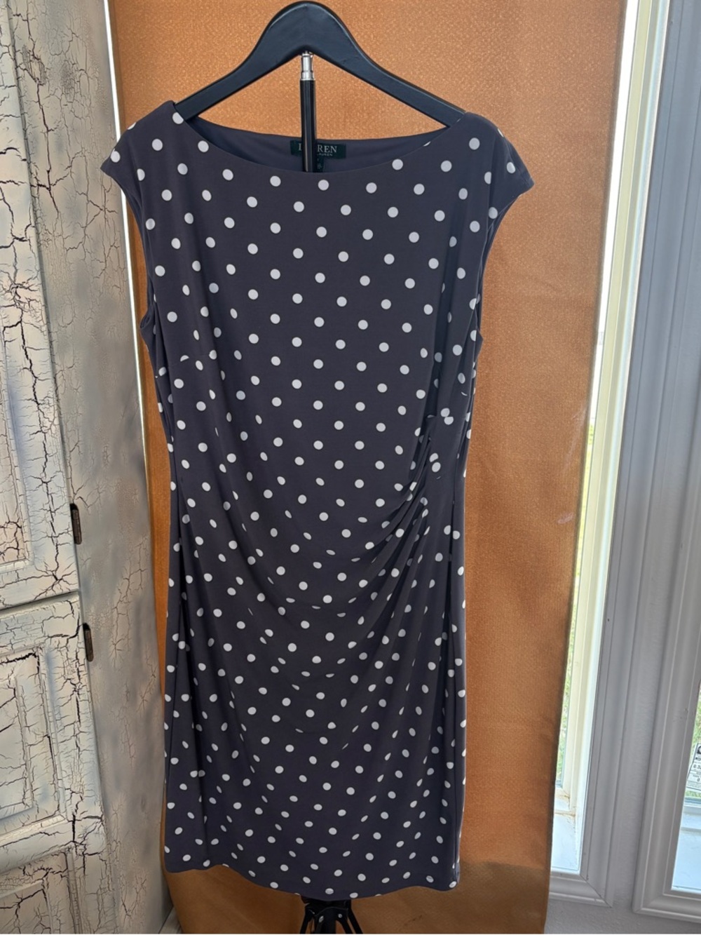 Ralph Lauren Black Midi Dress with White Polka Dots